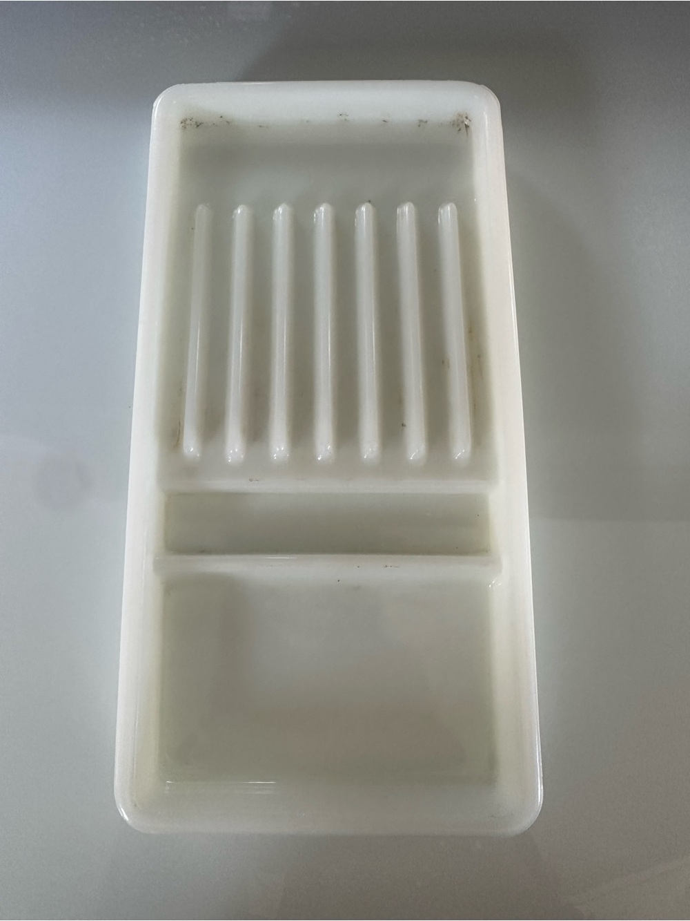 American Cabinet Co. Milk Glass Dental Cabinet tray soap dish jewelry organizer
